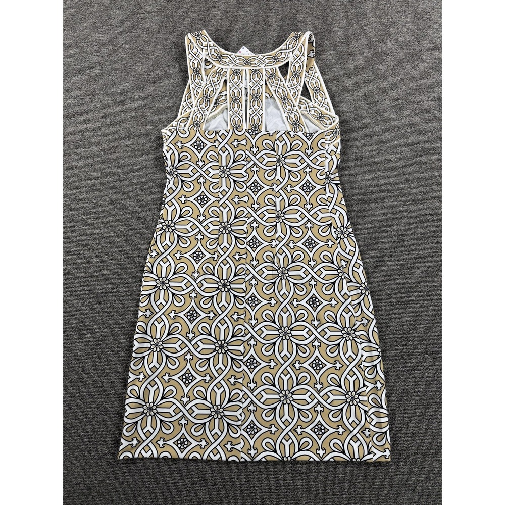 Gretchen Scott Dress Womens XS Neutral Jersey‎ Isosceles Piazzi Sleeveless Print